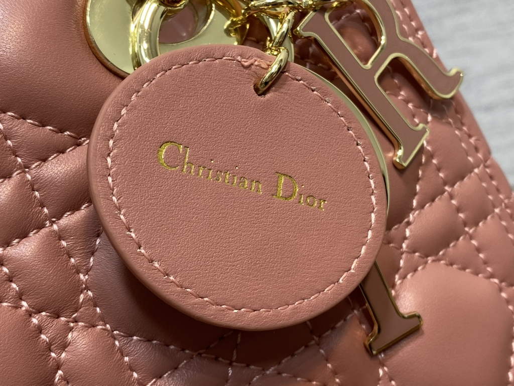 Dior M0565 Medium Lady Bag Pink Cannage Lambskin - Default Title - View 4