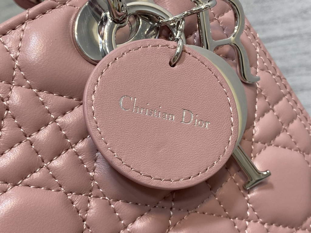 Dior M0565 Medium Lady Bag Cannage Lambskin Pink Silver - Default Title - View 4