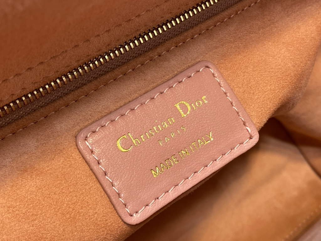 Dior M0565 Medium Lady Bag Pink Cannage Lambskin - Default Title - View 9