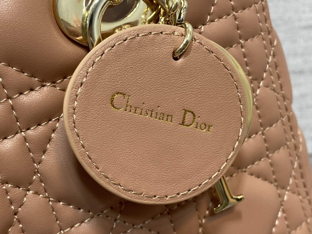 Dior M0565 Medium Lady Bag Cannage Lambskin light pink Gold - Default Title - View 3