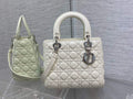 Dior M0565 Medium Lady Bag Cannage Lambskin white silver - Default Title - View 1