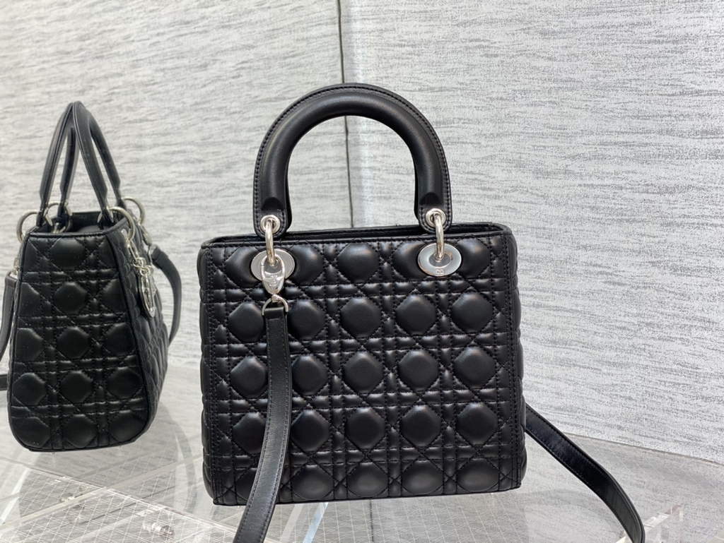 Dior M0565 Medium Lady Bag Cannage Lambskin Black - Default Title - View 5