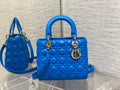 Dior M0565 Medium Lady Bag Cannage Lambskin sky blue gold - Default Title - View 1