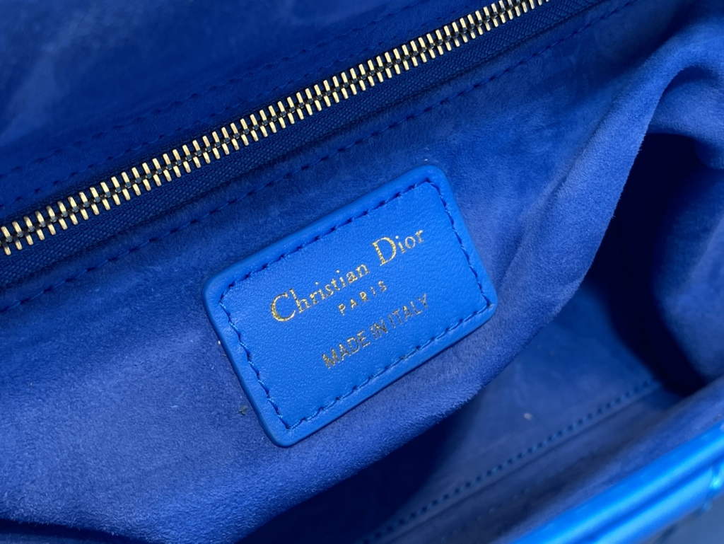 Dior M0565 Medium Lady Bag Cannage Lambskin sky blue gold - Default Title - View 9