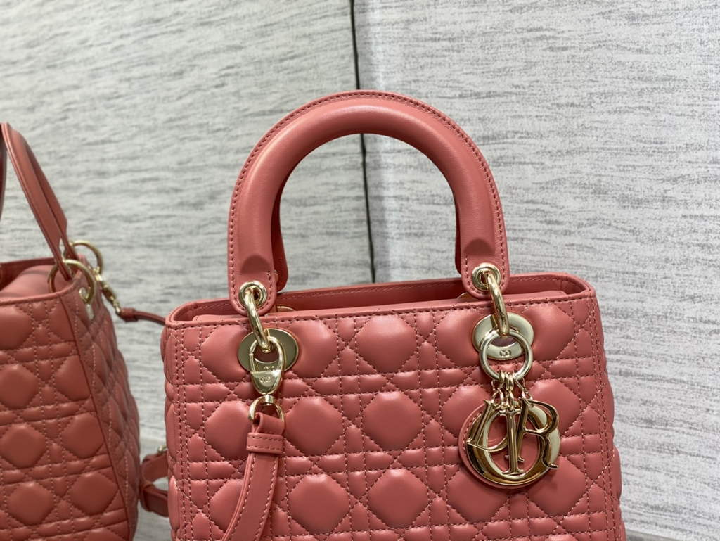 Dior M0565 Medium Lady Bag Cannage Lambskin Dark pink - Default Title - View 3