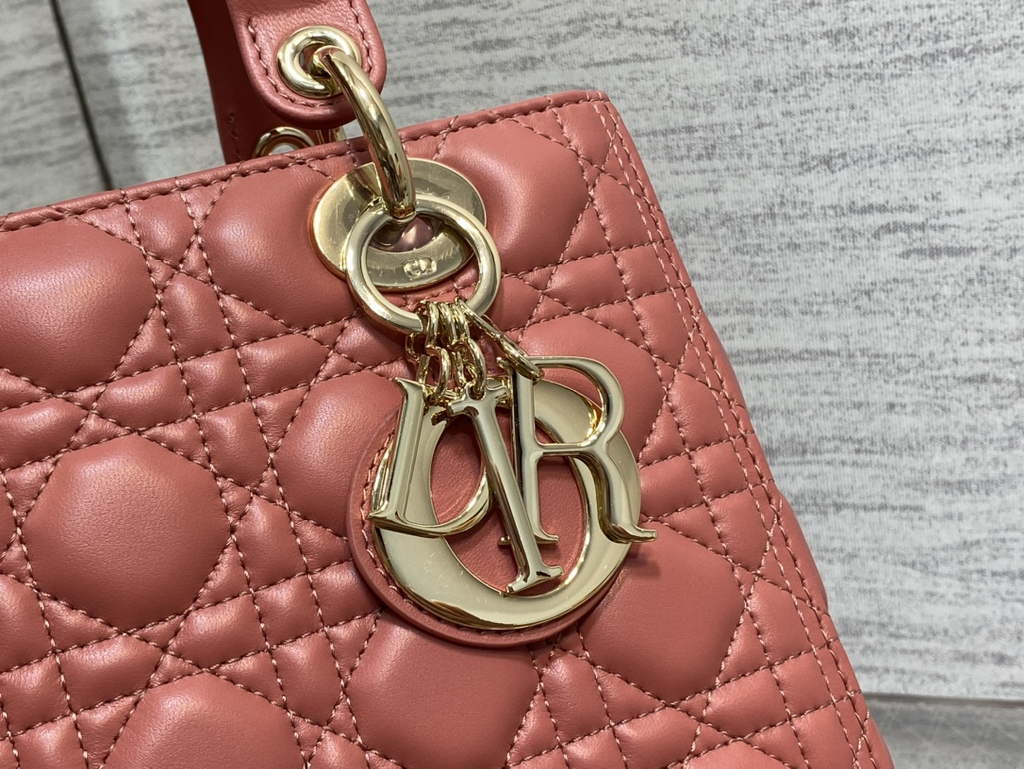Dior M0565 Medium Lady Bag Cannage Lambskin Dark pink - Default Title - View 4