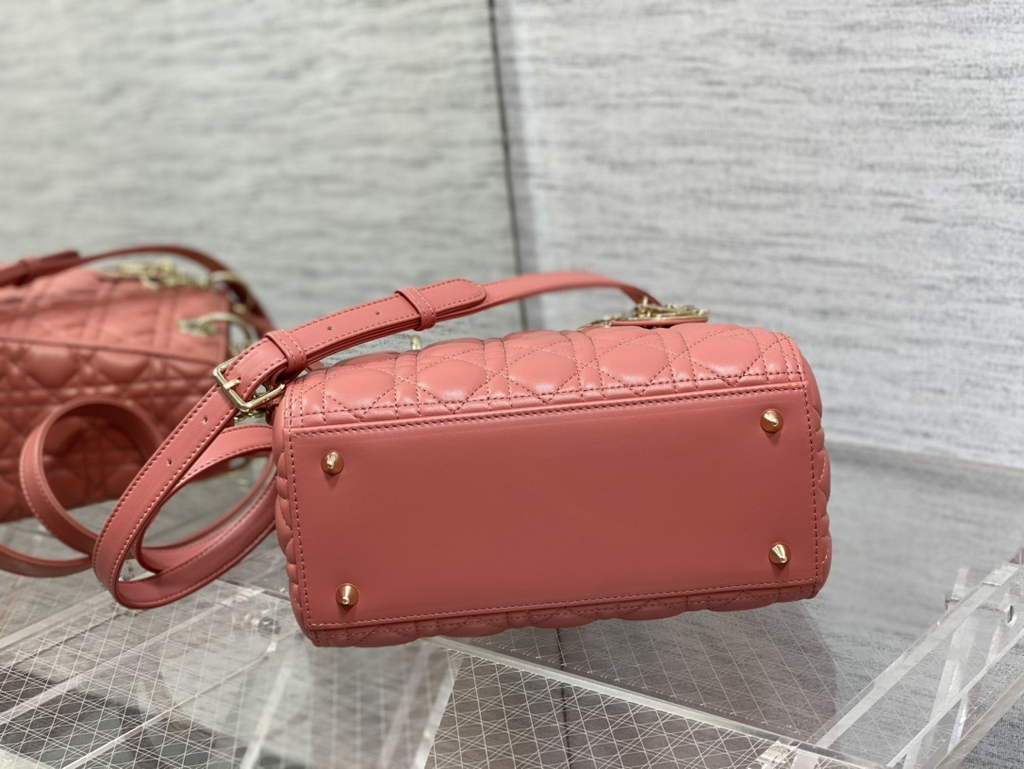 Dior M0565 Medium Lady Bag Cannage Lambskin Dark pink - Default Title - View 7