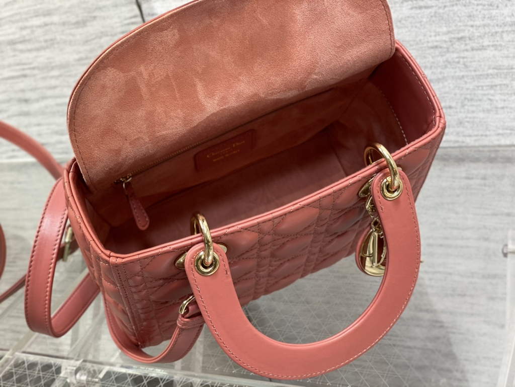 Dior M0565 Medium Lady Bag Cannage Lambskin Dark pink - Default Title - View 8