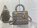 Dior M0565 Medium Lady Bag Cannage Lambskin gray gold - Default Title - View 1