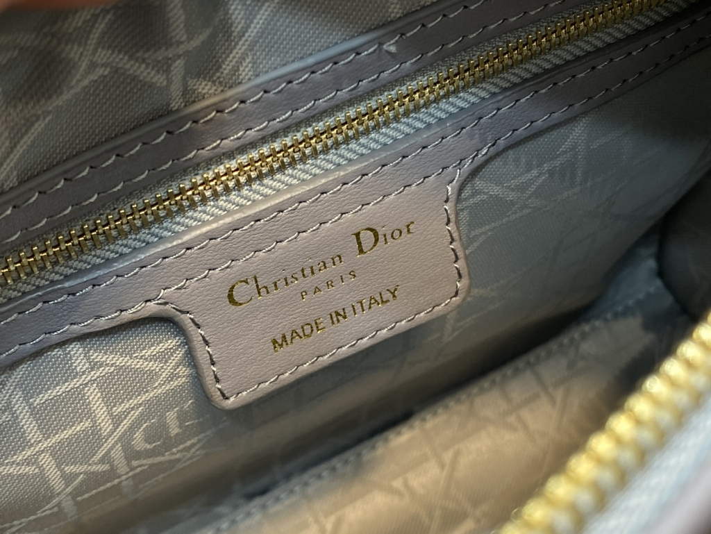 Dior M0565 Medium Lady Bag Cannage Lambskin gray gold - Default Title - View 9
