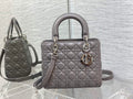 Dior M0565 Medium Lady Bag Cannage Lambskin gray silver - Default Title - View 1