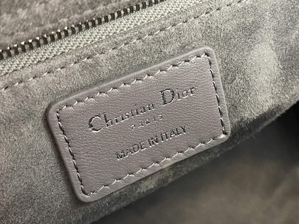 Dior M0565 Medium Lady Bag Cannage Lambskin gray silver - Default Title - View 9