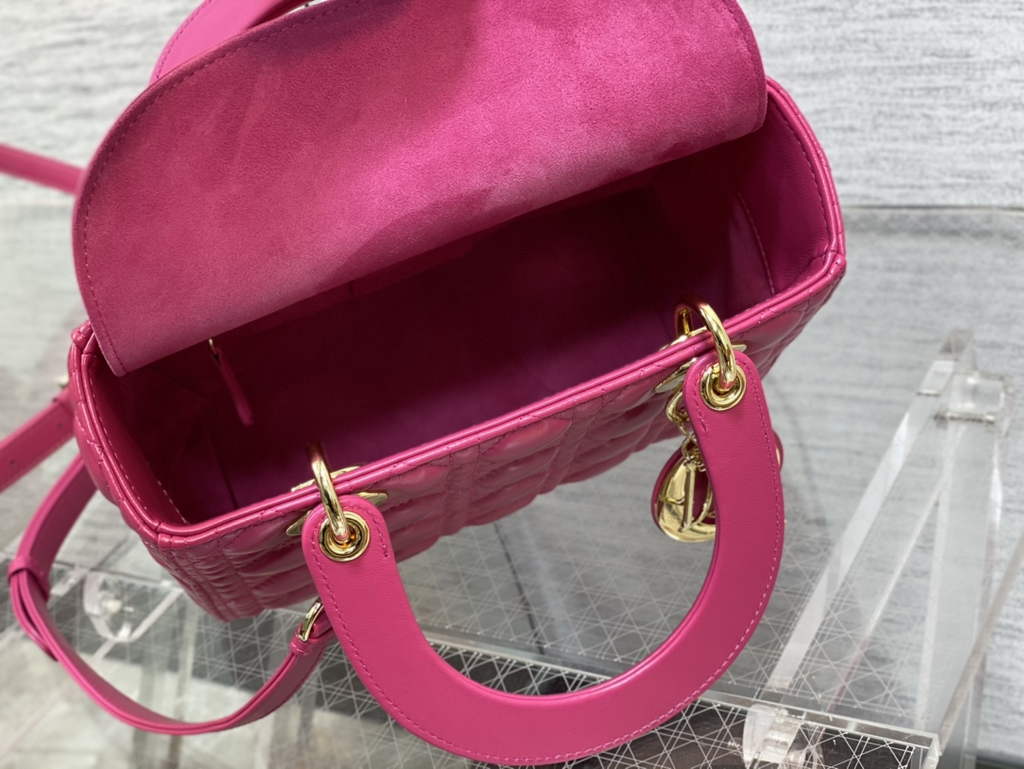 Dior M0565 Medium Lady Bag Cannage Lambskin plum gold - Default Title - View 8