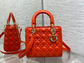 Dior M0565 Medium Lady Bag Cannage Lambskin red gold - Default Title - View 1