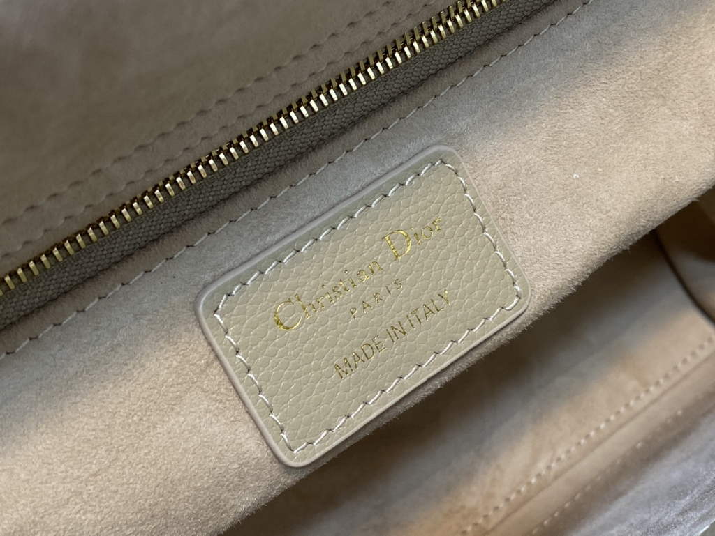 Dior M0565 Medium Lady Bag Apricot Gold Grained Cannage Calfskin - Default Title - View 9