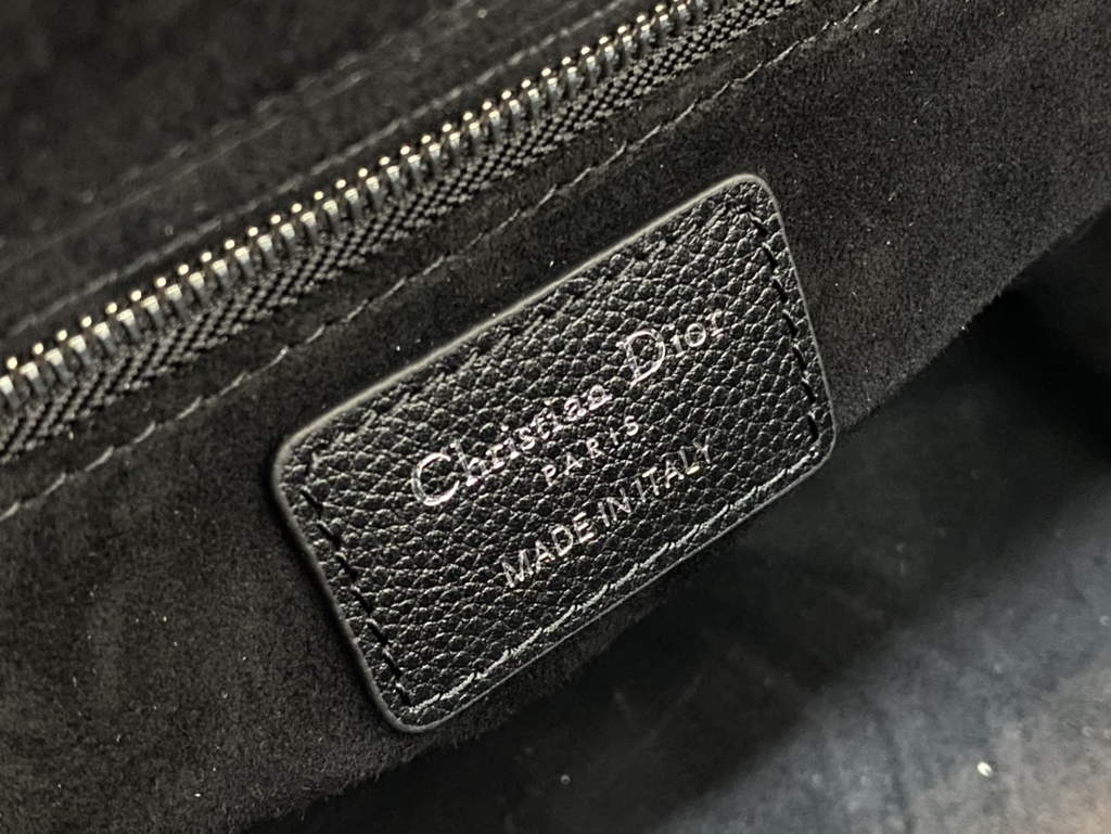 Dior M0565 Medium Lady Bag Black Silver Grained Cannage Calfskin - Default Title - View 9