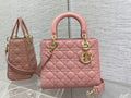 Dior M0565 Medium Lady Bag Pink Gold Grained Cannage Calfskin - Default Title - View 1