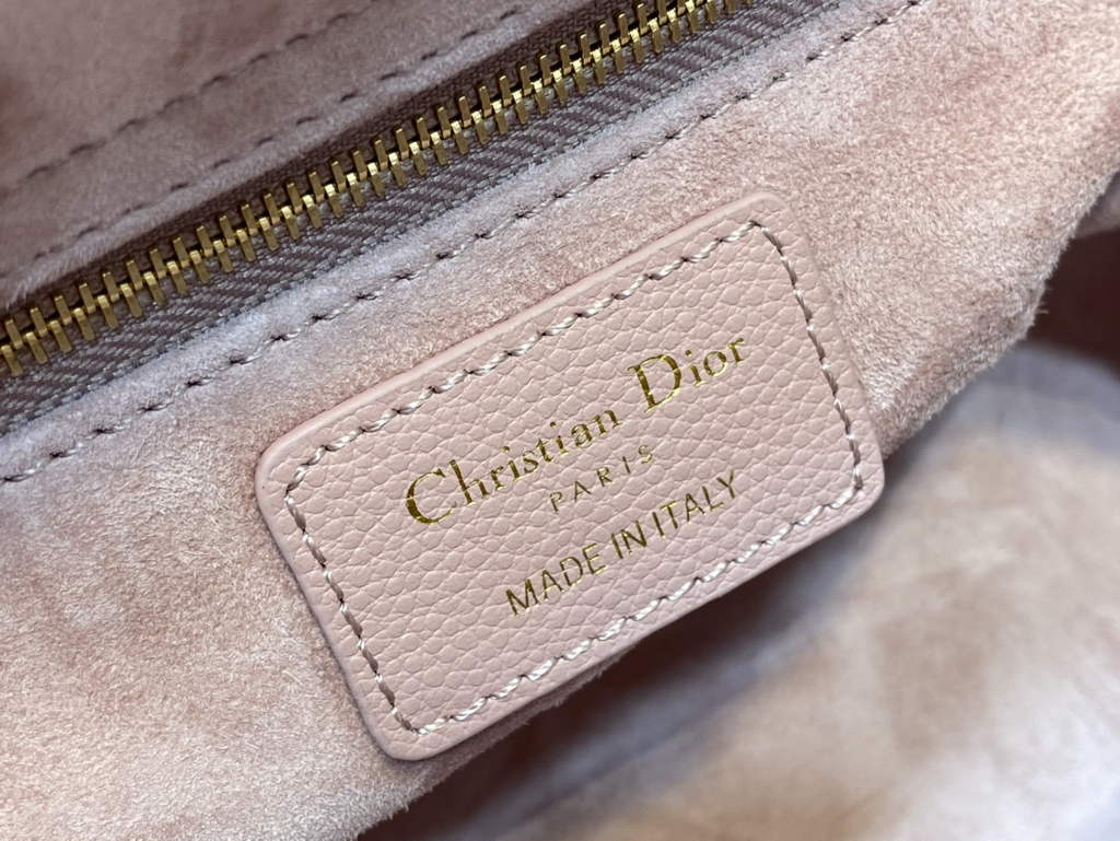 Dior M0565 Medium Lady Bag Pink Gold Grained Cannage Calfskin - Default Title - View 9