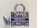 Dior M0565 Medium Lady D-Lite Bag Blue Multicolor - Default Title - View 1