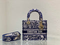 Dior M0565 Medium Lady D-Lite Bag Blue Toile de Jouy - Default Title - View 1