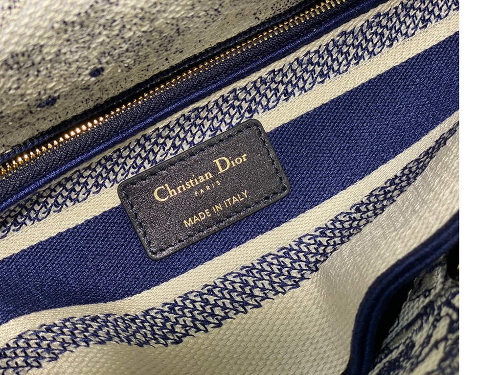 Dior M0565 Medium Lady D-Lite Bag Blue Toile de Jouy - Default Title - View 9