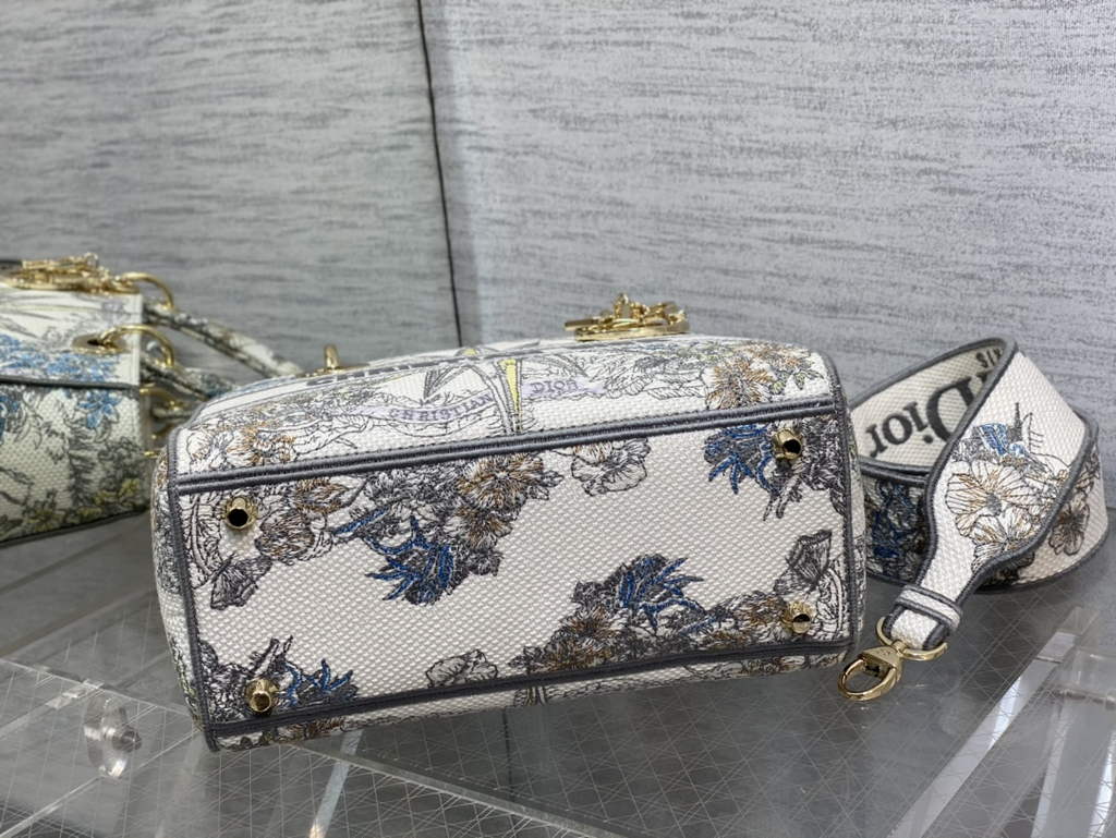 Dior M0565 Medium Lady D-Lite Bag Gray Multicolor - Default Title - View 7
