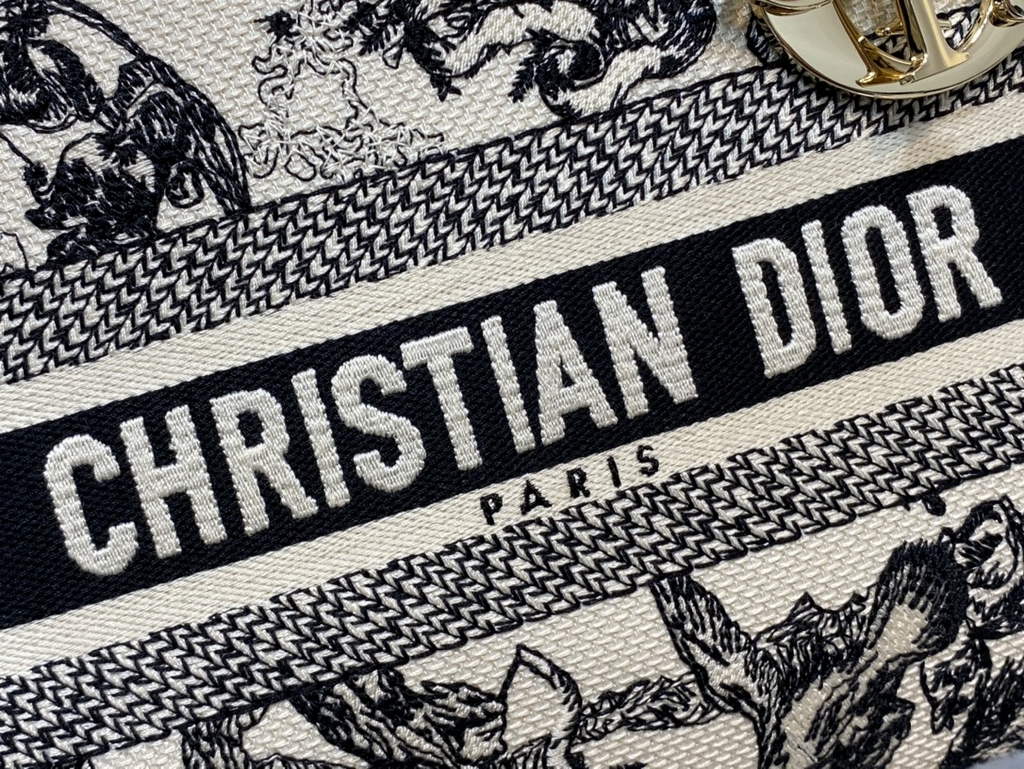 Dior M0565 Medium Lady D-Lite Bag Latte Toile de Jouy Zodiac - Default Title - View 3