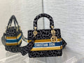 Dior M0565 Medium Lady D-Lite Bag dark gray Multicolor Mizza - Default Title - View 1