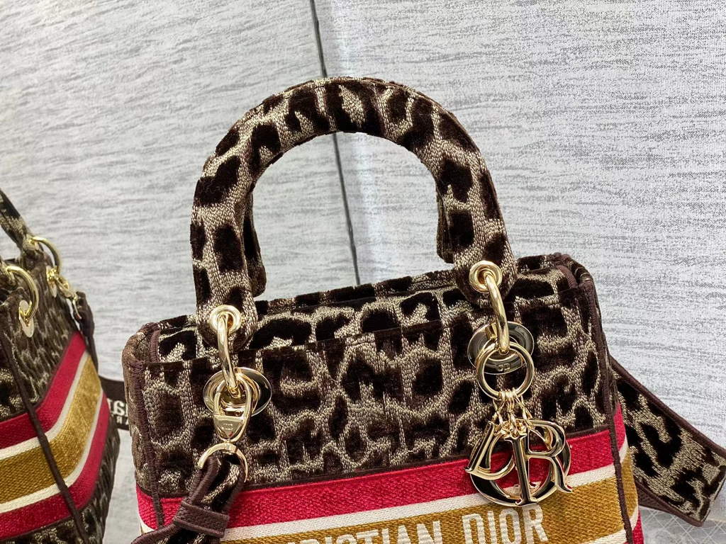 Dior M0565 Medium Lady D-Lite Bag Brown Multicolor Mizza - Default Title - View 2
