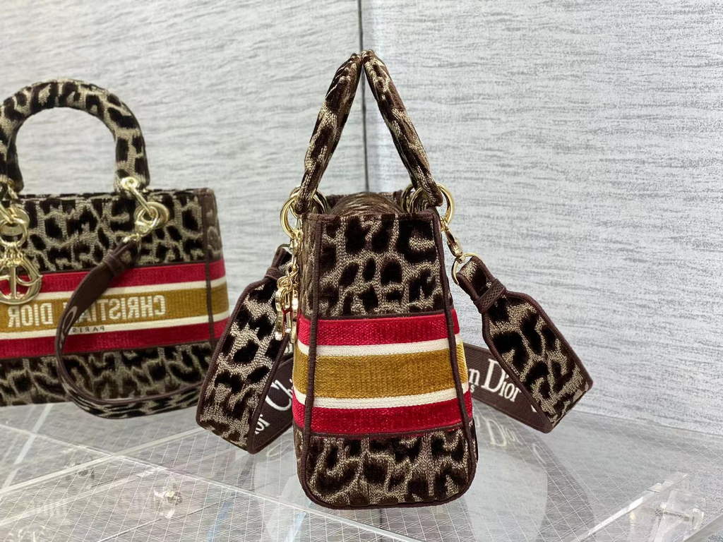 Dior M0565 Medium Lady D-Lite Bag Brown Multicolor Mizza - Default Title - View 5