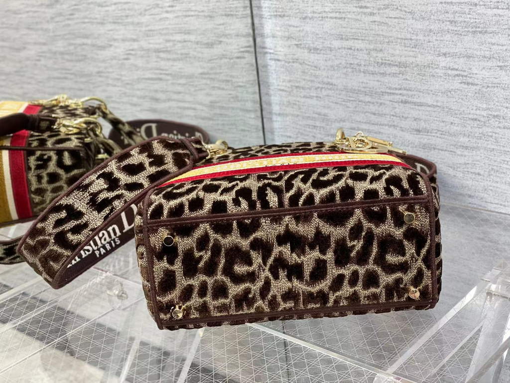 Dior M0565 Medium Lady D-Lite Bag Brown Multicolor Mizza - Default Title - View 6