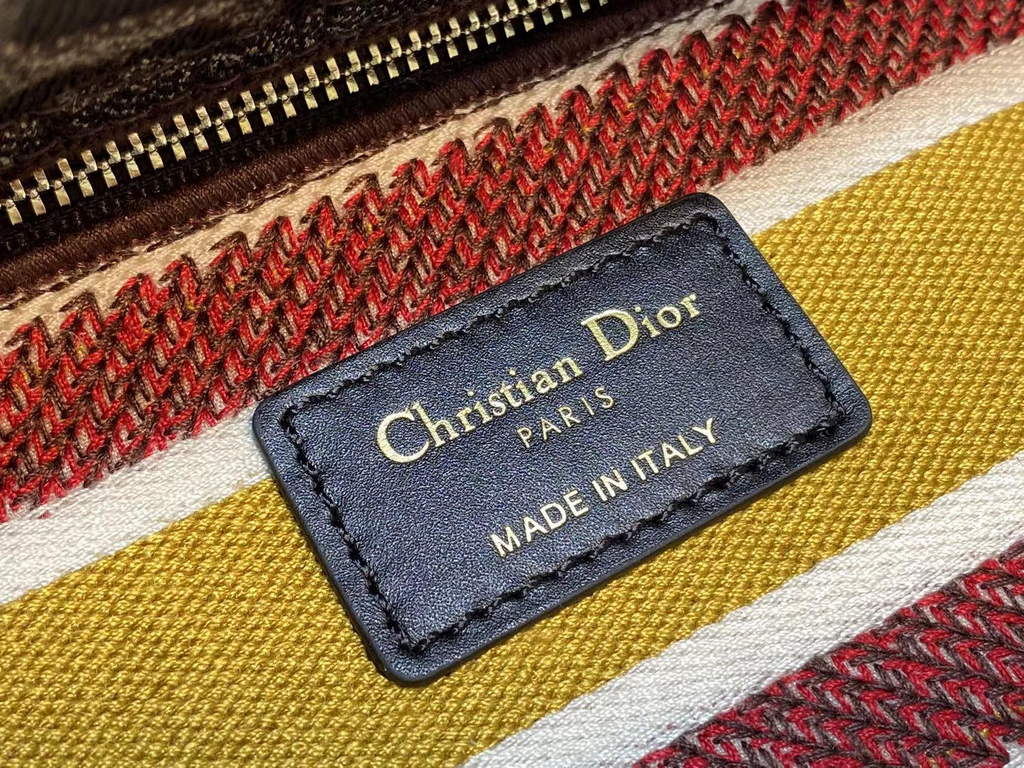 Dior M0565 Medium Lady D-Lite Bag Brown Multicolor Mizza - Default Title - View 8