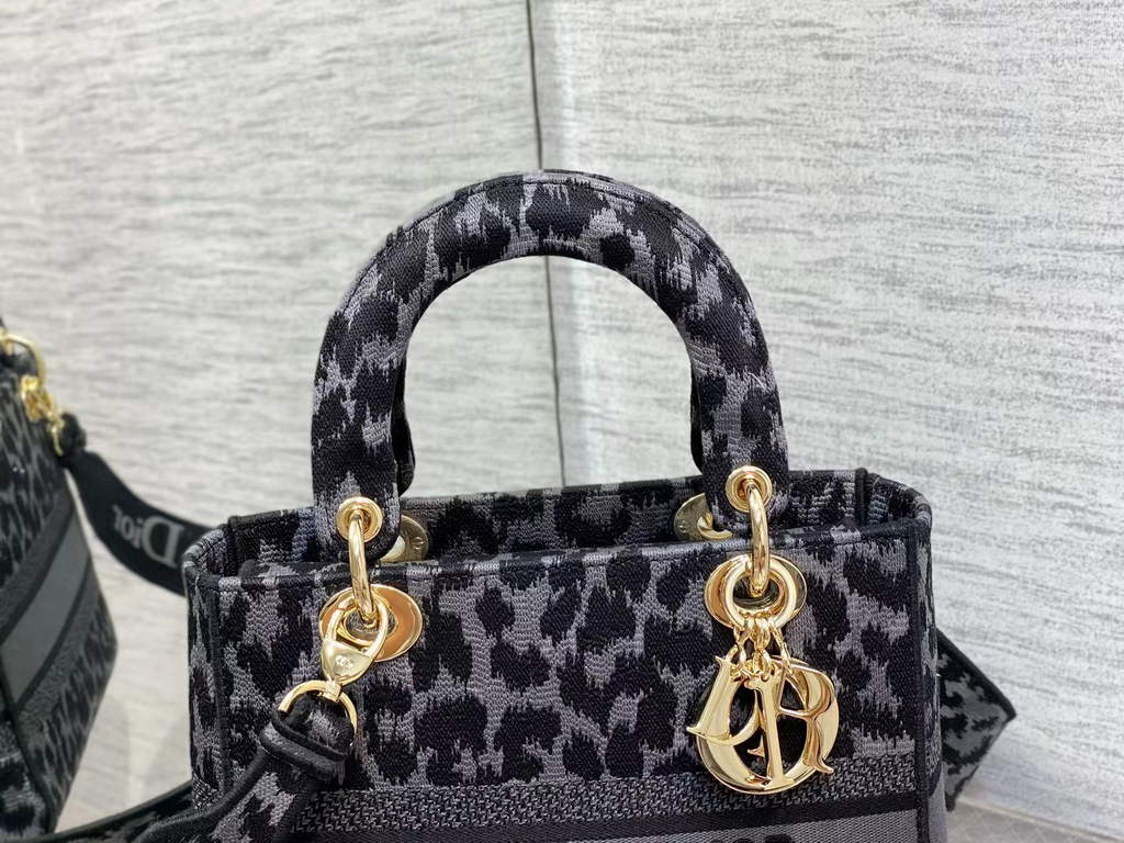 Dior M0565 Medium Lady D-Lite Bag Gray Multicolor Mizza - Default Title - View 2