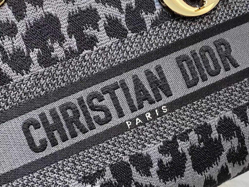 Dior M0565 Medium Lady D-Lite Bag Gray Multicolor Mizza - Default Title - View 3