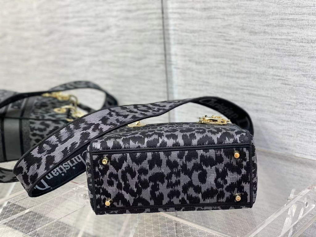Dior M0565 Medium Lady D-Lite Bag Gray Multicolor Mizza - Default Title - View 6