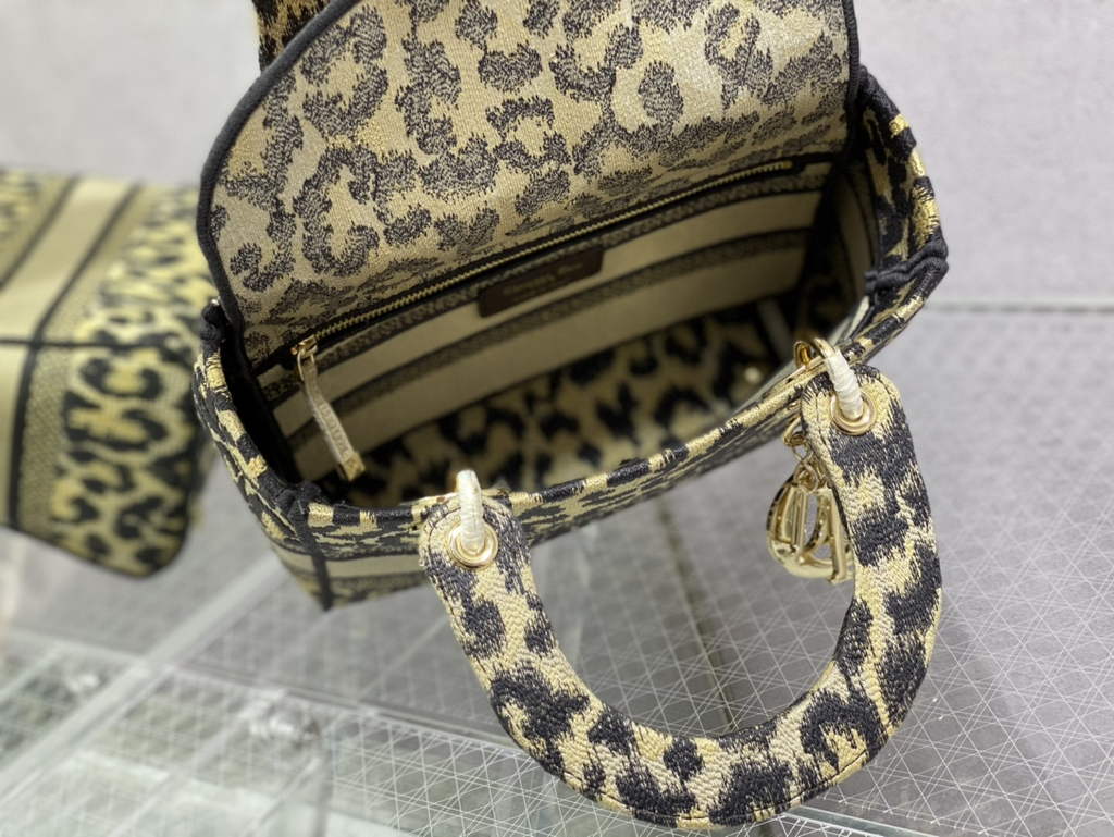 Dior M0565 Medium Lady D-Lite Bag Beige Multicolor Mizza - Default Title - View 8