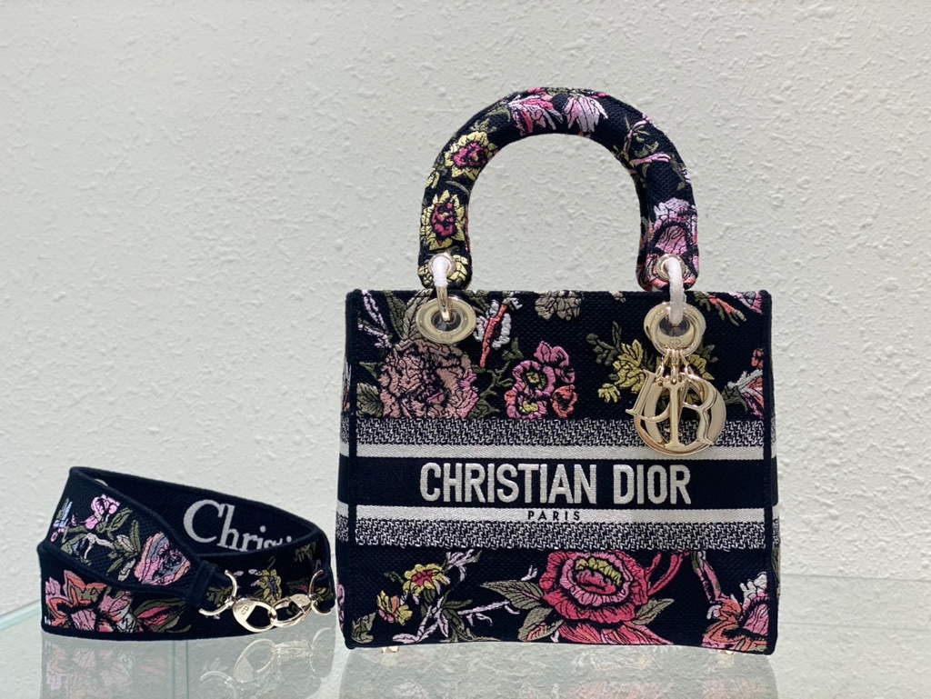 Dior M0565 Medium Lady D-Lite Bag Powder Black - Default Title - View 3
