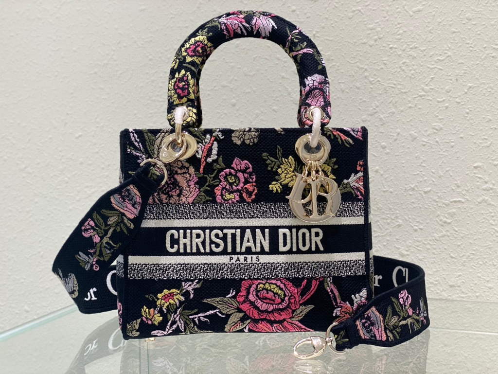 Dior M0565 Medium Lady D-Lite Bag Powder Black - Default Title - View 1