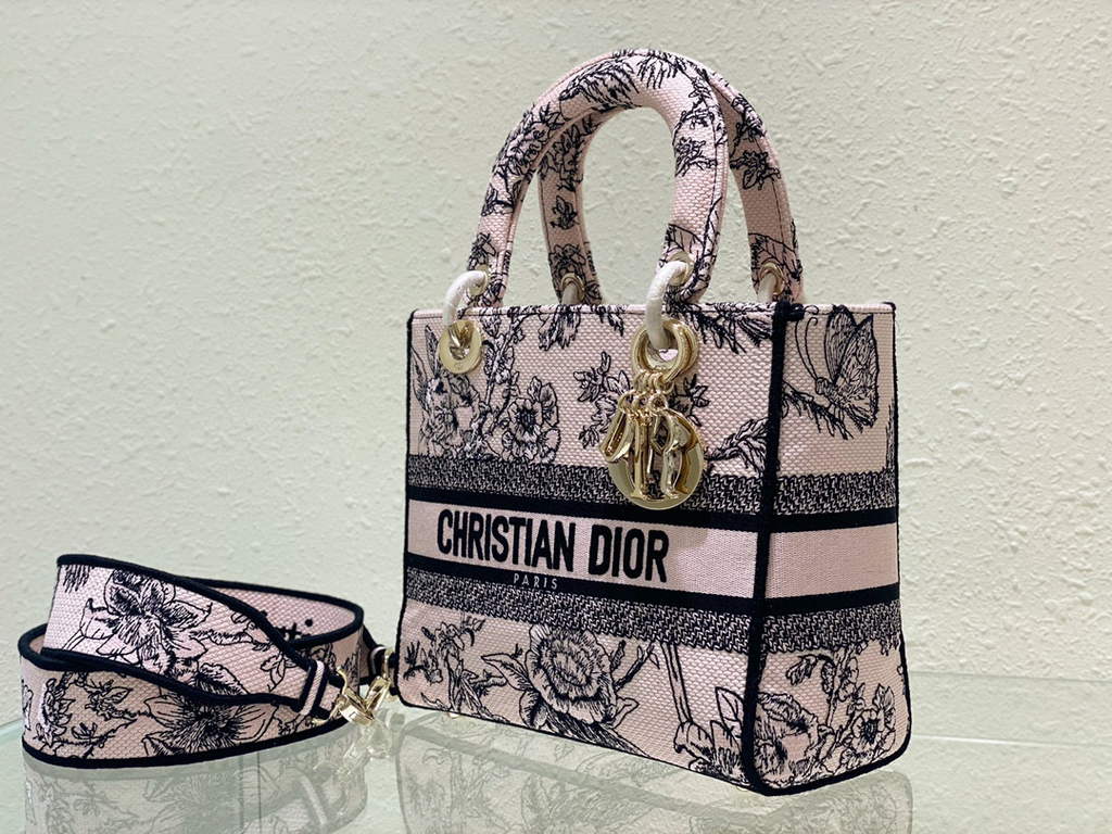 Dior M0565 Medium Lady D-Lite Bag Powder Pink - Default Title - View 2