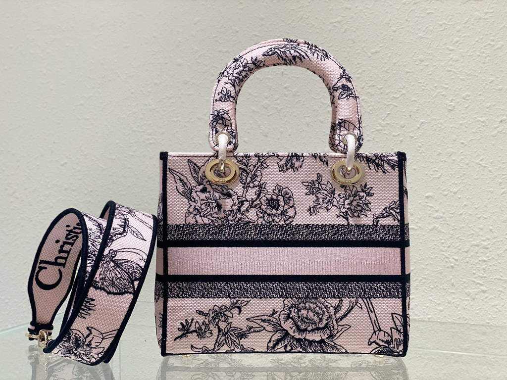 Dior M0565 Medium Lady D-Lite Bag Powder Pink - Default Title - View 7