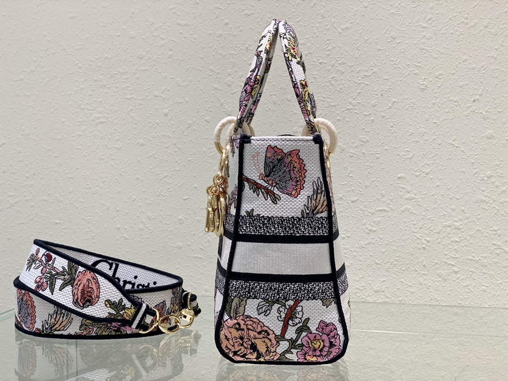 Dior M0565 Medium Lady D-Lite Bag Powder Beige - Default Title - View 4