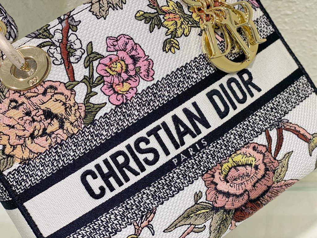 Dior M0565 Medium Lady D-Lite Bag Powder Beige - Default Title - View 6