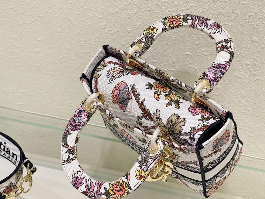 Dior M0565 Medium Lady D-Lite Bag Powder Beige - Default Title - View 8