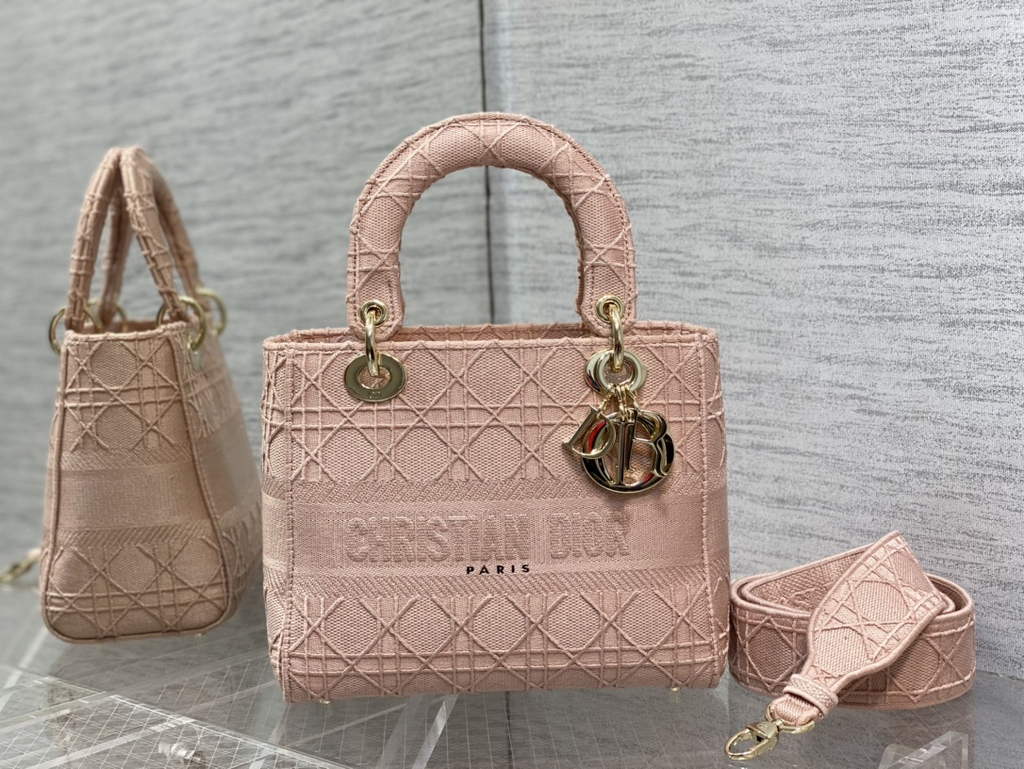 Dior M0565 Medium Lady D-Lite Bag Rosewood Cannage - Default Title - View 2
