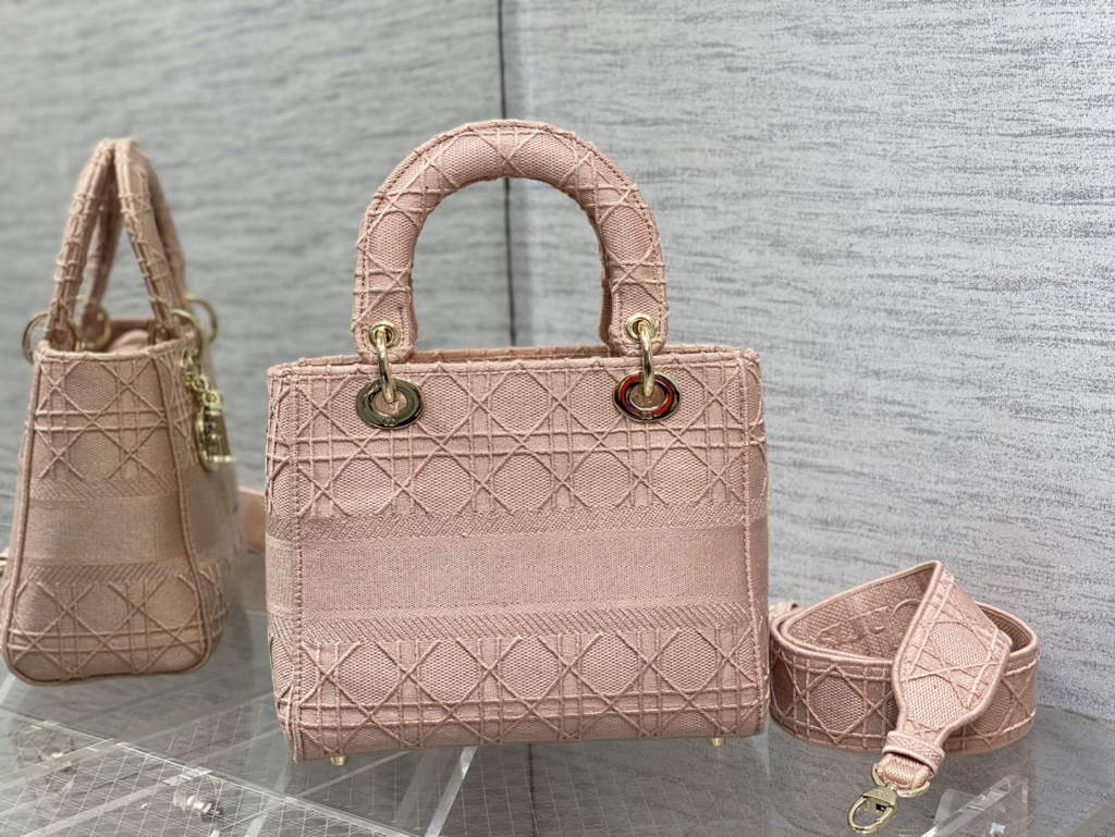 Dior M0565 Medium Lady D-Lite Bag Rosewood Cannage - Default Title - View 4