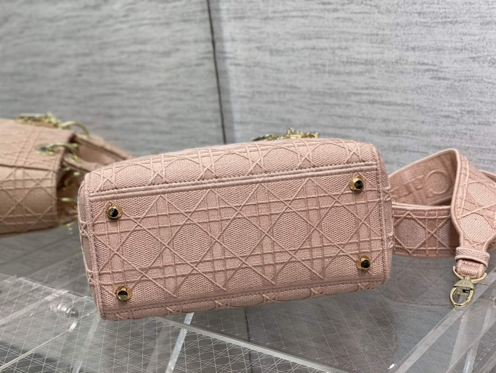 Dior M0565 Medium Lady D-Lite Bag Rosewood Cannage - Default Title - View 7