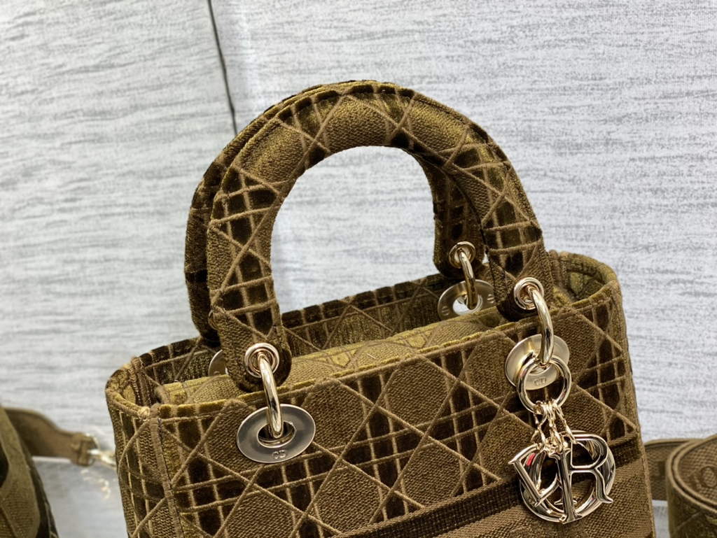 Dior M0565 Medium Lady D-Lite Bag Brown wood Cannage - Default Title - View 3