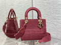Dior M0565 Medium Lady D-Lite Bag Red wood Cannage - Default Title - View 1