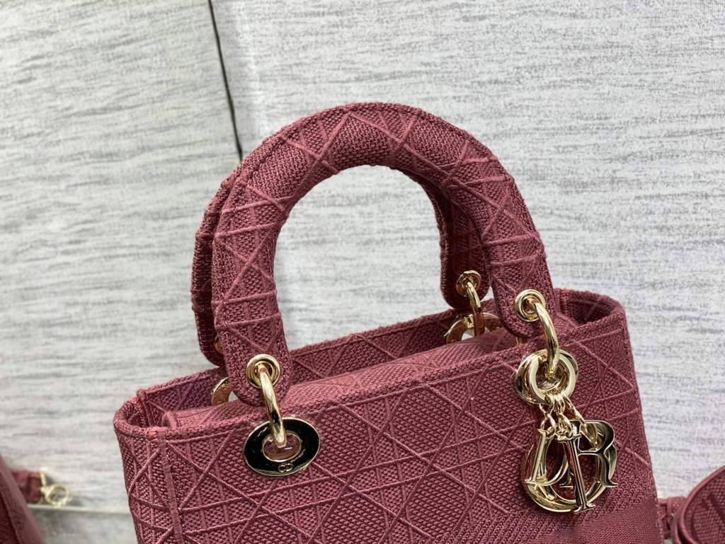 Dior M0565 Medium Lady D-Lite Bag Red wood Cannage - Default Title - View 3