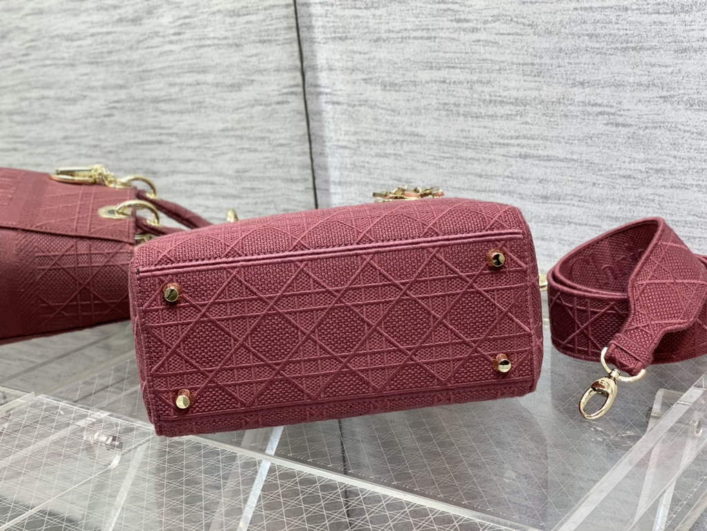 Dior M0565 Medium Lady D-Lite Bag Red wood Cannage - Default Title - View 7
